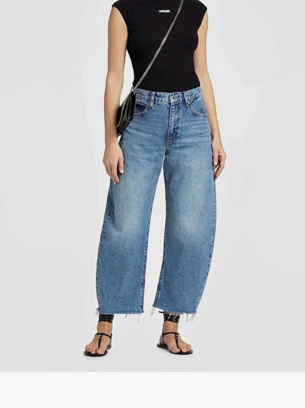 FRAME The Bubble Crop in Rapture Raw Fray Raw Hem Jeans in Blue Waist 28